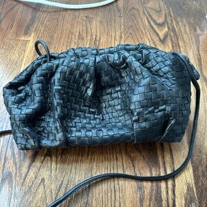 Cleobella Black Woven Leather Clutch